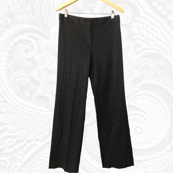 Elie Tahari Black Jacquard Wide Leg Dress Slacks Size 10 - Picture 6 of 6